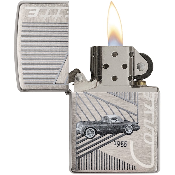 2024 Zippo Custom Corvette 1955 Brushed Chrome